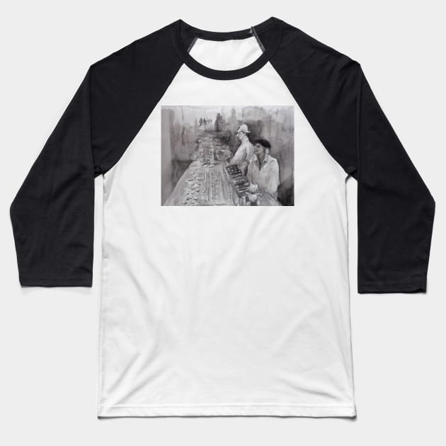 B n W Baseball T-Shirt by MrLone